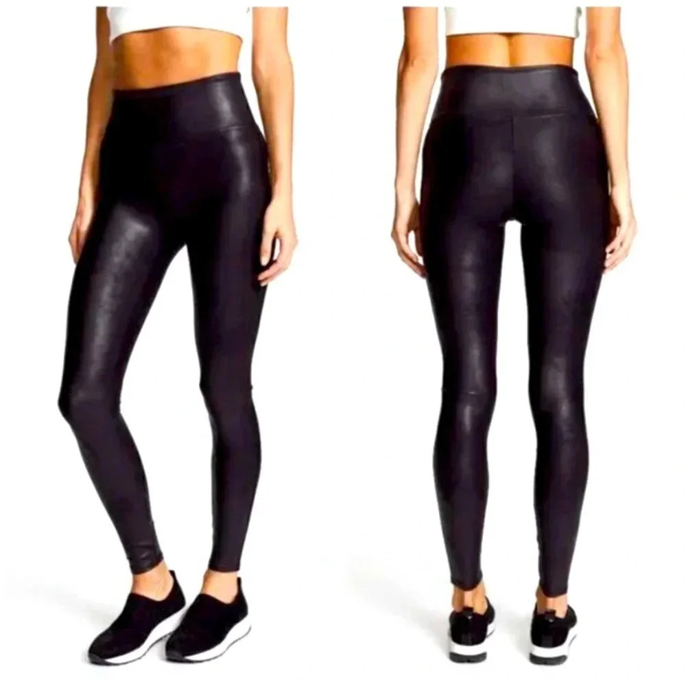 Spanx faux leather leggings size small petite 90$